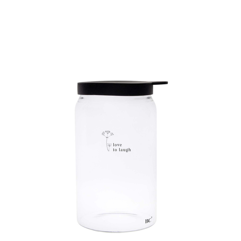 Bastion Collections Vorratsglas / LOVE TO LAUGH / 12cm x 6cm